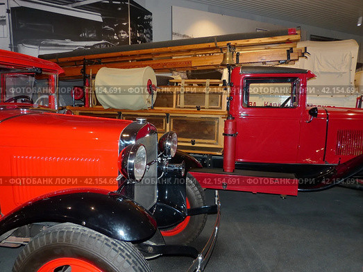 Пожарная машина ПМГ-1 на базе ГАЗ-АА, 1932, Московский автосборочный завод им. КИМ. Музей автомобильной техники. Верхняя Пышма, Россия (2020 год). Редакционное фото, фотограф Сергей Елизарьев / Фотобанк Лори