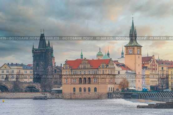 Prague - Charles bridge, Czech Republic. picturesque landscape. Стоковое фото, агентство Ingram Publishing / Фотобанк Лори