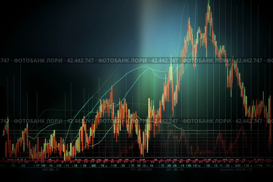 Predictive Financial stock chart market. Generate Ai. Стоковое AI-изображение, AI-художник Иван Рябоконь / Фотобанк Лори