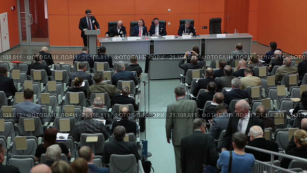 Представители металлургических компаний принимают участие в научно-практической конференции. Выставка Металл-Экспо 2015, Москва (2016 год). Редакционное видео, видеограф Кекяляйнен Андрей / Фотобанк Лори