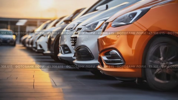 Припаркованные новые автомобиле на стоянке автосалона. Стоковое AI-видео, аниматор Терехова Марина / Фотобанк Лори
