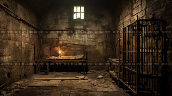 prison dark dungeon ai generated. Стоковое AI-изображение, AI-художник Vectorwin / Фотобанк Лори