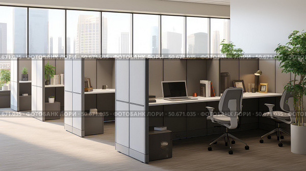 privacy office partitions ai generated. Стоковое AI-изображение, AI-художник Vectorwin / Фотобанк Лори