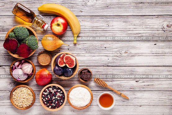 Products for healthy bowel. Natural food for gut. Стоковое фото, фотограф Татьяна  Бральнина / Фотобанк Лори