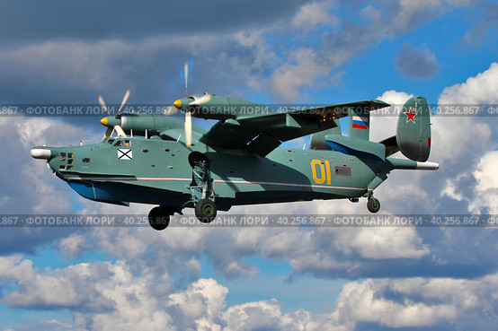 Противолодочный самолёт-амфибия Бе-12 морской авиации ВМФ России (2017 год). Редакционное фото, фотограф Александр Тарасенков / Фотобанк Лори