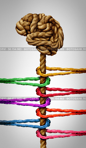 Psychology connection and thinking together or brain stress and daily psychological pressure concept as a composite image. Стоковое фото, агентство Ingram Publishing / Фотобанк Лори