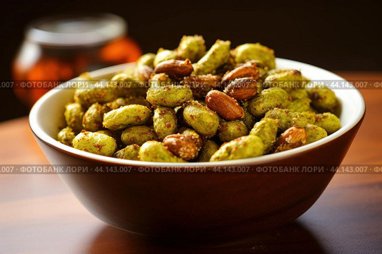 Pungent Spicy wasabi peanut. Generate Ai. Стоковое AI-изображение, AI-художник Иван Рябоконь / Фотобанк Лори
