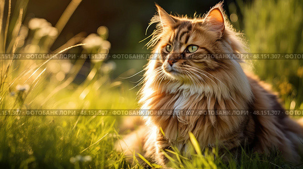 purring brown cat ai generated. Стоковое AI-изображение, AI-художник Vectorwin / Фотобанк Лори