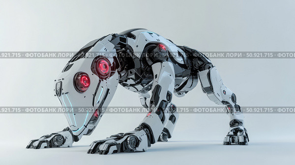 quadruped collapsing robot dog ai generated. Стоковое AI-изображение, AI-художник Vectorwin / Фотобанк Лори