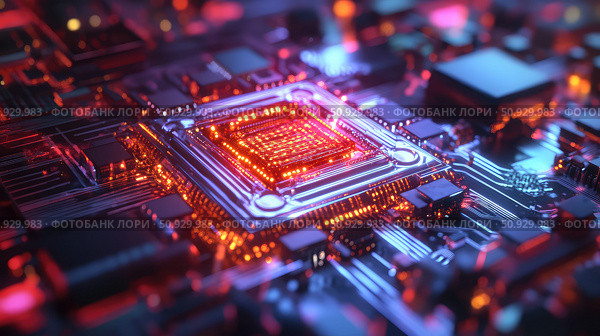 qubit shifting quantum processor ai generated. Стоковое AI-изображение, AI-художник Vectorwin / Фотобанк Лори