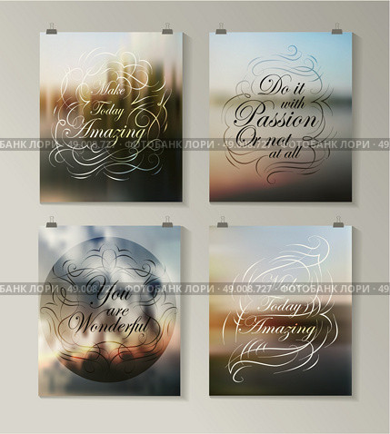 Quote poster. Calligraphic background. Creative retro design. Quote Typographical galaxy Background. Стоковая иллюстрация, агентство Ingram Publishing / Фотобанк Лори