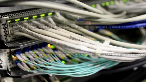 Rack in the data center. Стоковое видео, видеограф Mikhail Starodubov / Фотобанк Лори