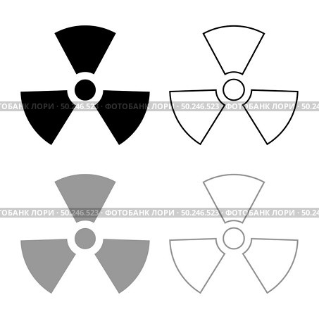Radioactivity Symbol Nuclear sign icon outline set black grey color vector illustration flat style simple image. Radioactivity Symbol Nuclear sign icon outline set black grey color vector illustration flat style image. Стоковая иллюстрация, агентство Ingram Publishing / Фотобанк Лори