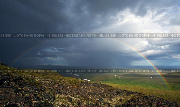 Радуга над тундрой. Стоковое фото, фотограф ГОЛОВАСТОВ ИГОРЬ ИВАНОВИЧ / Фотобанк Лори