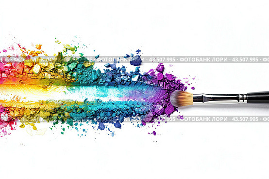 Rainbow wallpaper, colorful pattern, colorful background of colorful mascara. Generated by Ai. Стоковое AI-изображение, AI-художник Ярославский Максим / Фотобанк Лори
