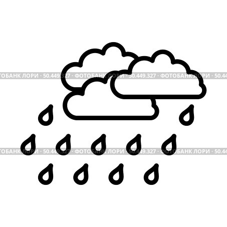 Rainfall Icon. Bold outline design with editable stroke width. Vector Illustration. Стоковая иллюстрация, агентство Ingram Publishing / Фотобанк Лори