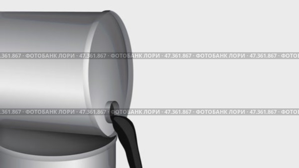 Разлив нефти из бочки, лежит на боку. Стоковая анимация, аниматор Vladislav_v / Фотобанк Лори