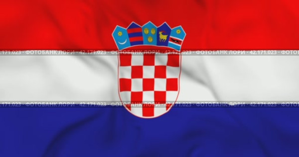 Развевающийся флаг Хорватии, бесшовная анимация в 4к. Waving flag of Croatia. 3d seamless animation in 4k resolution video. Стоковая анимация, аниматор Александр Кузнецов / Фотобанк Лори