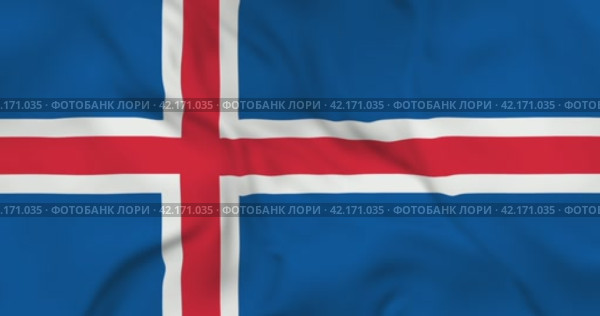 Развевающийся флаг Исландии, бесшовная анимация в 4к. Waving flag of Iceland. 3d seamless animation in 4k resolution video. Стоковая анимация, аниматор Александр Кузнецов / Фотобанк Лори