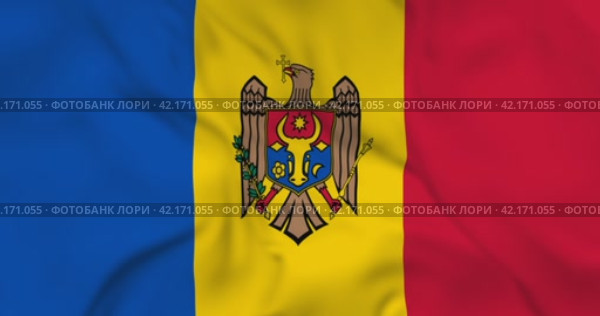 Развевающийся флаг Молдовы, бесшовная анимация в 4к. Waving flag of Moldova. 3d seamless animation in 4k resolution video. Стоковая анимация, аниматор Александр Кузнецов / Фотобанк Лори