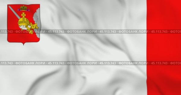Развевающийся флаг Вологодской области, регион РФ. Циклическая анимация в 4к. Стоковая анимация, аниматор Александр Кузнецов / Фотобанк Лори
