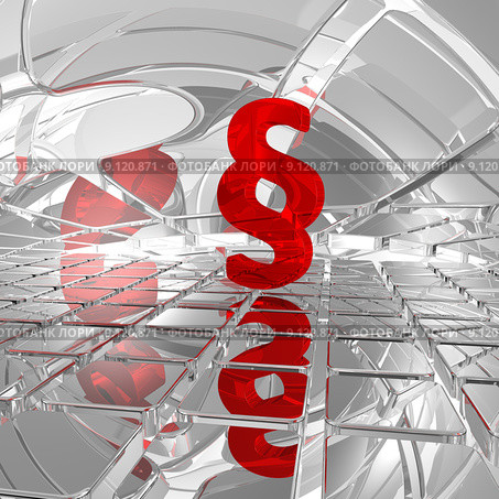 red illustration abstract symbol sign. Стоковая иллюстрация, иллюстратор Jörg Röse-Oberreich / Smarterpix / Фотобанк Лори