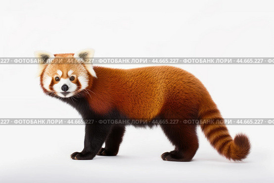 Red Panda on white background. Стоковое AI-изображение, AI-художник Veniamin Kraskov / Фотобанк Лори