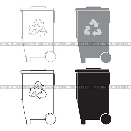 Refuse bin with arrows utilization   the black and grey color set icon .. Refuse bin with arrows utilization   it is the black and grey color set icon . Стоковая иллюстрация, агентство Ingram Publishing / Фотобанк Лори