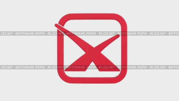 Rejection sign on white background. Isolated 3D render. Стоковая анимация, аниматор Ильин Сергей / Фотобанк Лори