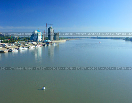 Река Обь в районе Барнаула. Стоковое фото, фотограф Игорь Потапов / Фотобанк Лори