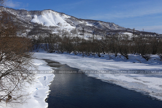Река Паратунка зимой, Камчатка. Стоковое фото, фотограф Алексей Гусев / Фотобанк Лори
