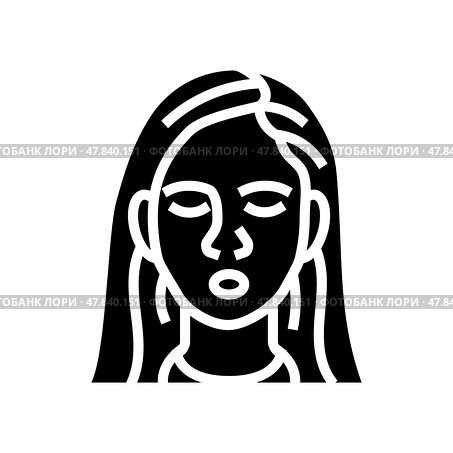 relief woman expression glyph icon vector illustration. Стоковая иллюстрация, иллюстратор Vectorwin / Фотобанк Лори