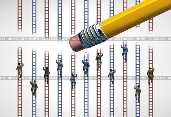 Removing oportunity as a limited career symbol of big government or business adminitration stopping growth and success with 3D illustration elements. Стоковое фото, агентство Ingram Publishing / Фотобанк Лори