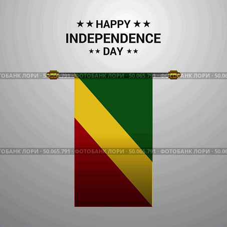 Republic of the Congo Independence day hanging flag background. Стоковая иллюстрация, агентство Ingram Publishing / Фотобанк Лори
