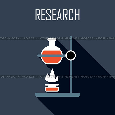 Research. Flat icon. Vector illustration. Стоковая иллюстрация, агентство Ingram Publishing / Фотобанк Лори