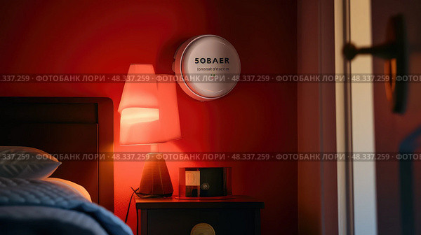 residential fire alarm strobe ai generated. Стоковое AI-изображение, AI-художник Vectorwin / Фотобанк Лори