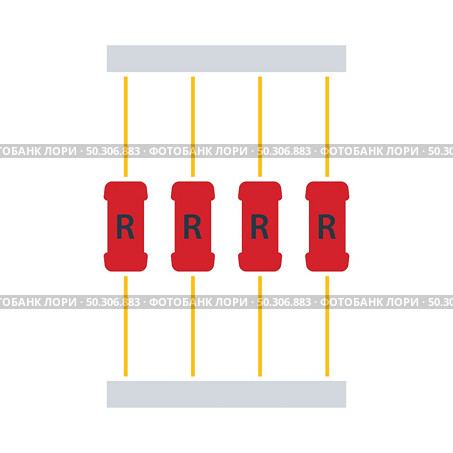 Resistor Tape Icon. Flat Color Design. Vector Illustration. Стоковая иллюстрация, агентство Ingram Publishing / Фотобанк Лори