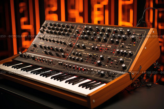 Resonant Synth volume music analog. Generate Ai. Стоковое AI-изображение, AI-художник Иван Рябоконь / Фотобанк Лори