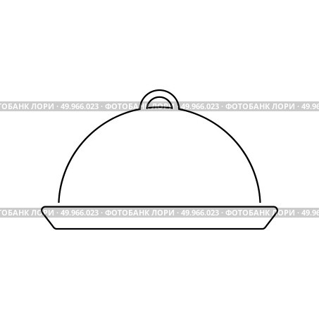 Restaurant  cloche icon. Thin line design. Vector illustration. Стоковая иллюстрация, агентство Ingram Publishing / Фотобанк Лори