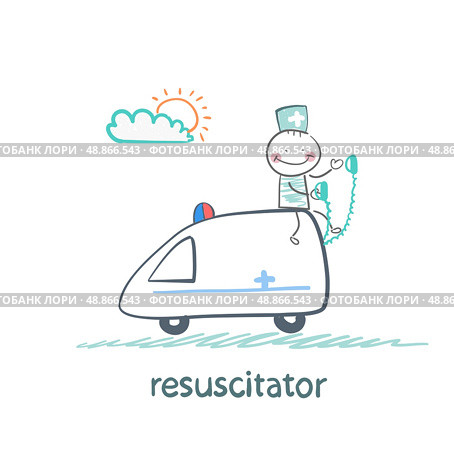 resuscitator rides in the ambulance. Стоковая иллюстрация, агентство Ingram Publishing / Фотобанк Лори