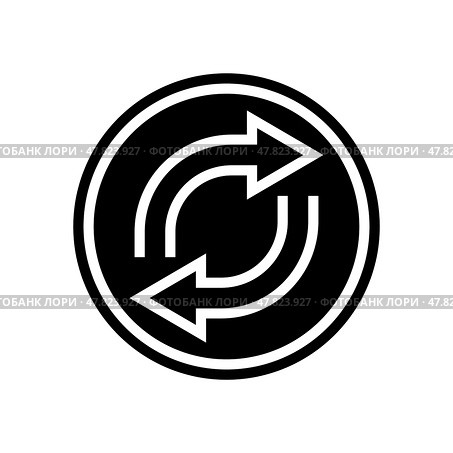 reversible product label caution glyph icon vector illustration. Стоковая иллюстрация, иллюстратор Vectorwin / Фотобанк Лори