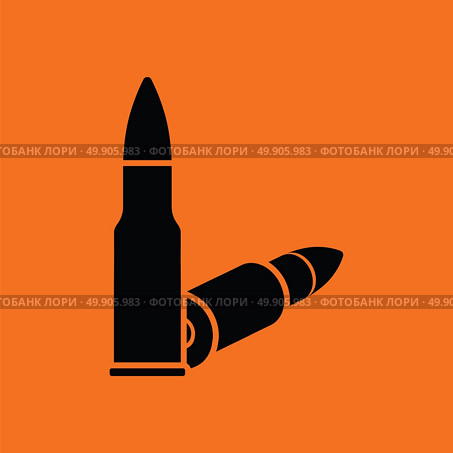Rifle ammo icon. Orange background with black. Vector illustration. Стоковая иллюстрация, агентство Ingram Publishing / Фотобанк Лори