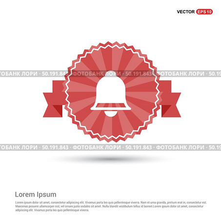 Ringing bell icon - Red Ribbon banner. Стоковая иллюстрация, агентство Ingram Publishing / Фотобанк Лори
