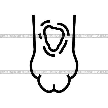 ringworm animal paw line icon vector illustration. Стоковая иллюстрация, иллюстратор Vectorwin / Фотобанк Лори