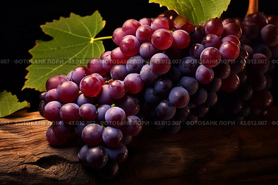 Robust Red wine grapes. Generate Ai. Стоковое AI-изображение, AI-художник Иван Рябоконь / Фотобанк Лори