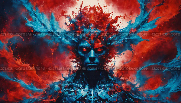 Rorschach test - a psychodiagnostic test for personality research. Generative AI. Стоковое AI-изображение, AI-художник Андрей Аркуша / Фотобанк Лори