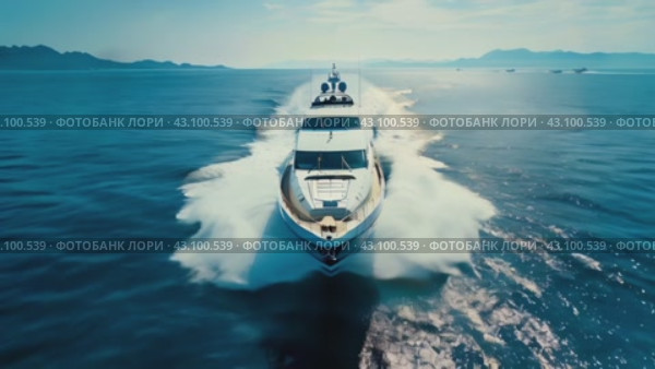 Роскошь и скорость: яхта рассекает волны морского простора. Стоковое AI-видео, аниматор Анна Добрыдень / Фотобанк Лори