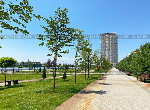 Рождественская набережная, Краснодар (2021 год). Стоковое фото, фотограф Мария Кылосова / Фотобанк Лори