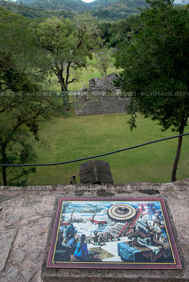 Ruins at an archaeological site, Copan, Copan Ruinas, Copan Department, Honduras (2013 год). Стоковое фото, агентство Ingram Publishing / Фотобанк Лори