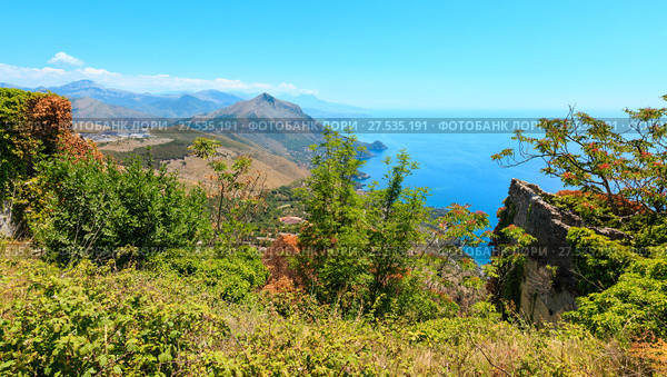Ruins of the original settlement of Maratea. italy (2017 год). Стоковое фото, фотограф Юрий Брыкайло / Фотобанк Лори